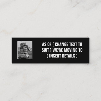 Hilarious change of address mini business card