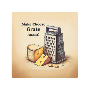 Hilarious Cheesy Political Yellow Metal Print