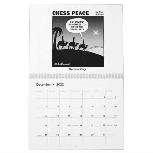 Hilarious Chess Peace 2022 calender Calendar