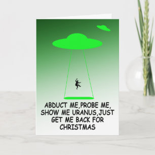 Hilarious Christmas alien abduction Holiday Card