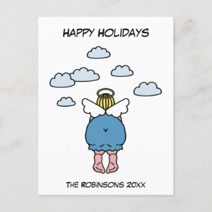 Hilarious Chubby Angel Humor Happy Holidays X-Mas Postcard