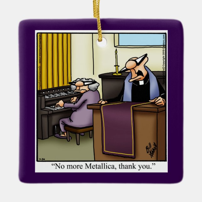 Hilarious Church Humor Christmas  Ceramic Ornament (Front)