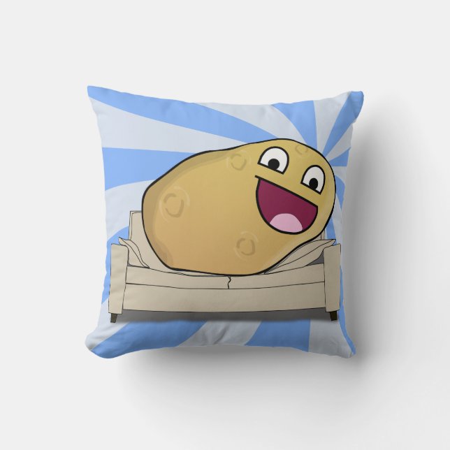 Hilarious Couch Potato Throw Pillow (Front)