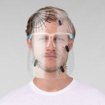 Hilarious Creepy Crawlies Black Spiders Web Face Shield