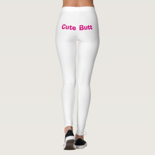 Hilarious Cute Butt Pink White 4Jane Leggings