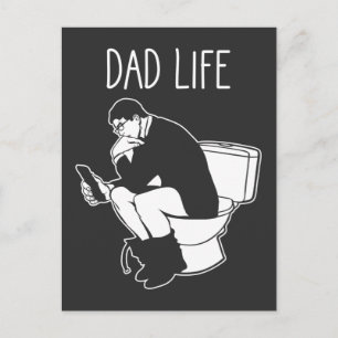 Hilarious Dad Life Fathers Day Toilet Lazy Daddy Postcard