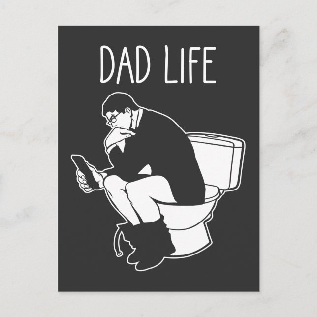 Hilarious Dad Life Fathers Day Toilet Lazy Daddy Postcard (Front)