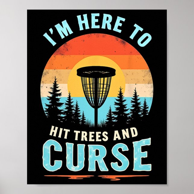 Hilarious Disc Golf - Retro Tree Hitting Humor  Poster (Front)