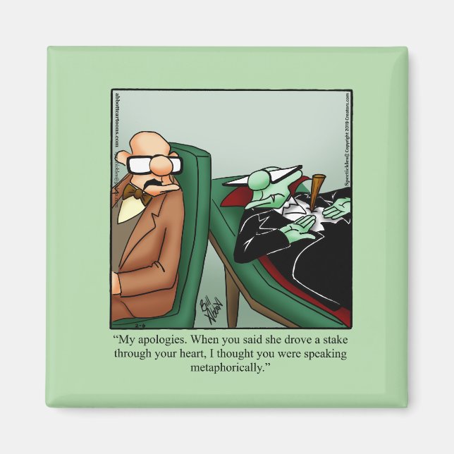 Hilarious Dracula Humor Halloween Magnet (Front)