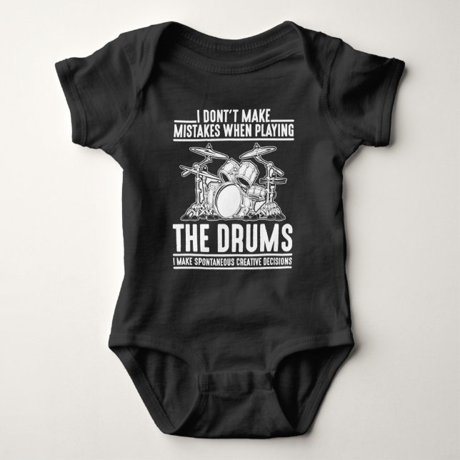 Hilarious Drumming Musician Percussion Drum Player Baby Bodysuit (Front)