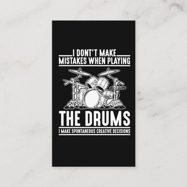 Hilarious Drumming Musician Percussion Drum Player Business Card (Front)