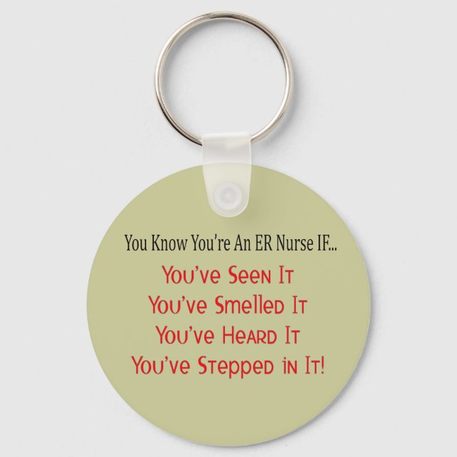 Hilarious ER Nurse Gifts Keychain (Front)