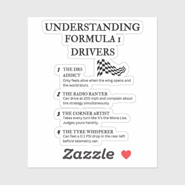 Hilarious F1-Inspired Definitions Sticker (Sheet)
