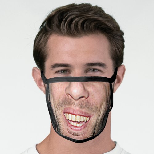 Hilarious Face Mouth Beard with Funny Witch Teeth Face Mask