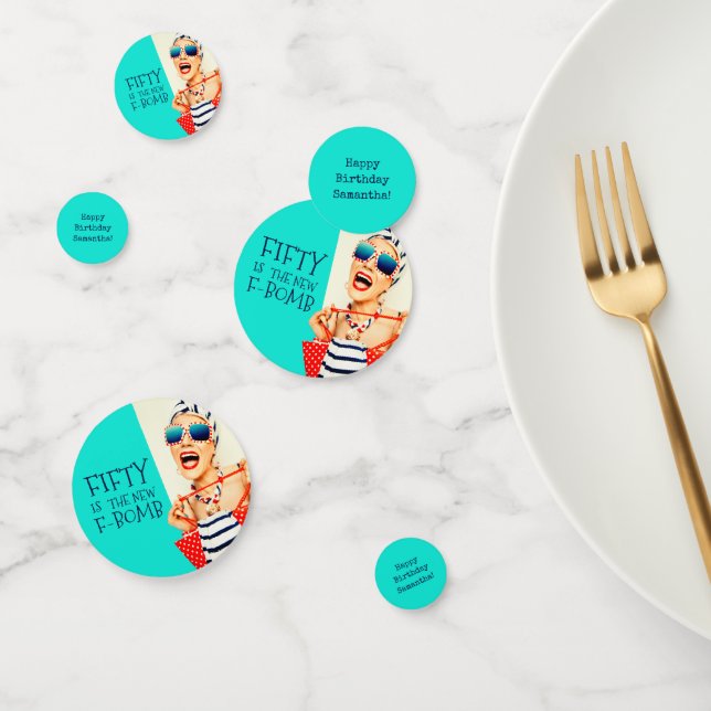 Hilarious Fifty is the New F-Bomb Birthday Confetti (Group)