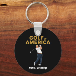 Hilarious Funny Golf of America Meme Trump Pun Keychain