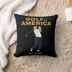 Hilarious Funny Golf of America Meme Trump Pun  Throw Pillow