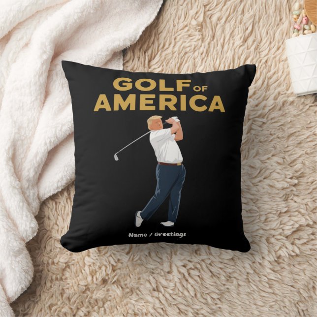 Hilarious Funny Golf of America Meme Trump Pun  Throw Pillow (Blanket)