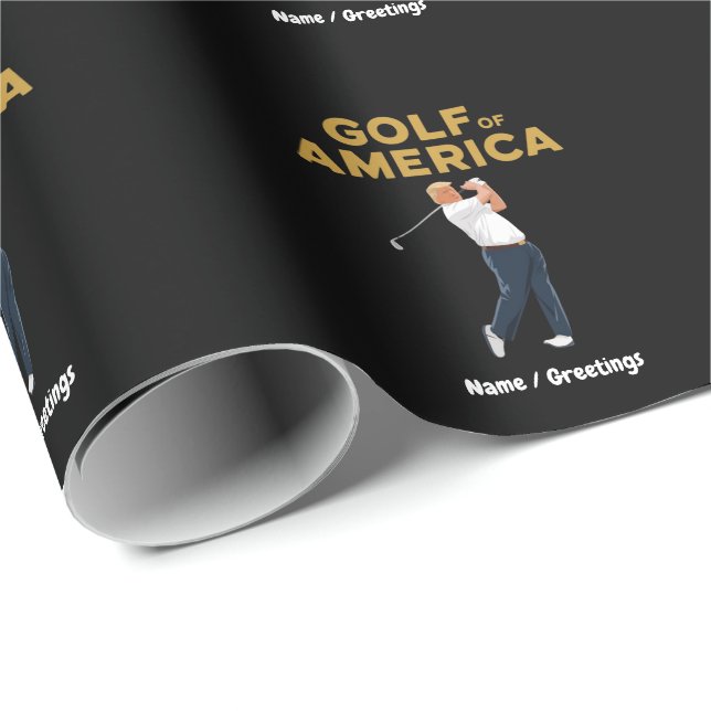 Hilarious Funny Golf of America Meme Trump Pun  Wrapping Paper (Roll Corner)