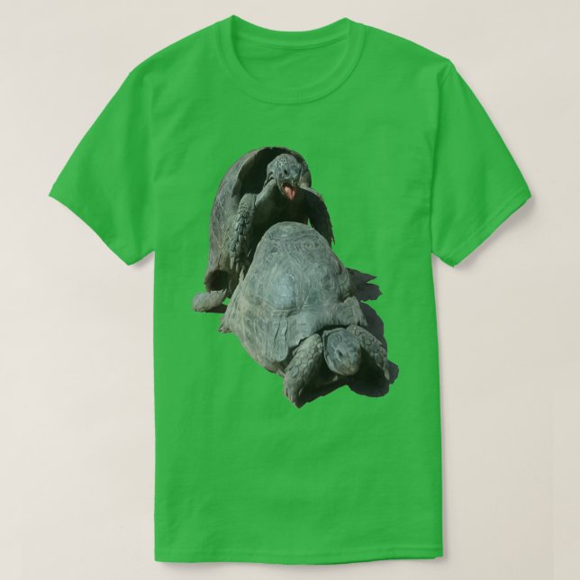 Hilarious Geeky Male Tortoise Mating T-Shirt (Design Front)