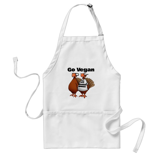 Hilarious Go Vegan Thanksgiving Humor Apron  (Front)
