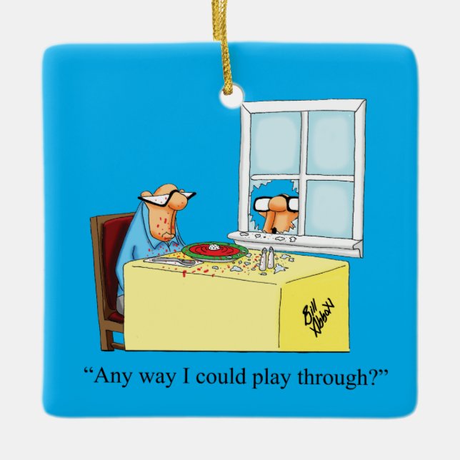 Hilarious Golf Humor Christmas  Ceramic Ornament (Front)