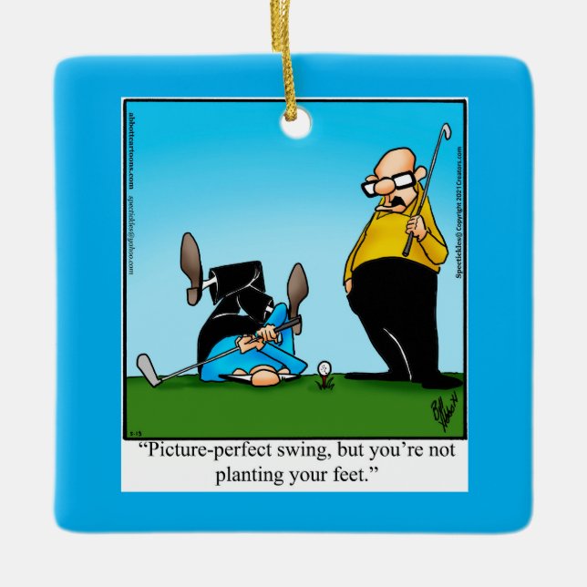 Hilarious Golf Humor Christmas  Ceramic Ornament (Front)