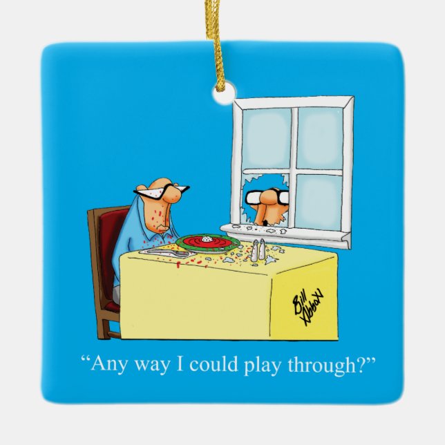 Hilarious Golf Humor Christmas  Ceramic Ornament (Front)