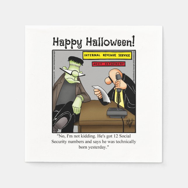 Hilarious Halloween Humor Party Napkins (Front)