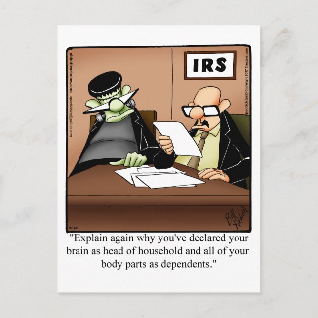 Hilarious Halloween Humor Postcard (Front)