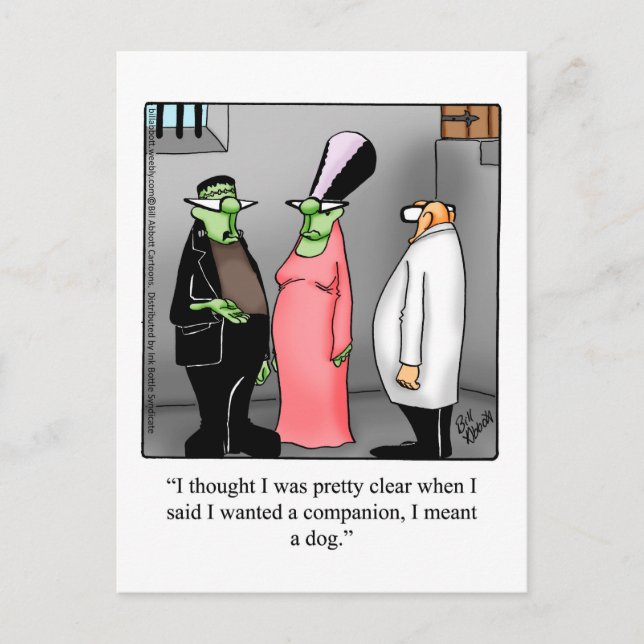 Hilarious Halloween Humor Postcard (Front)