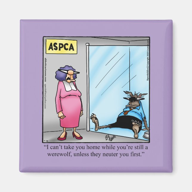 Hilarious Halloween Humor Square Magnet  (Front)