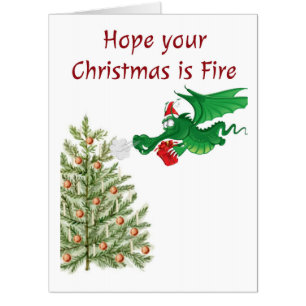 Hilarious Holiday Greeting featuring a cute dragon Card