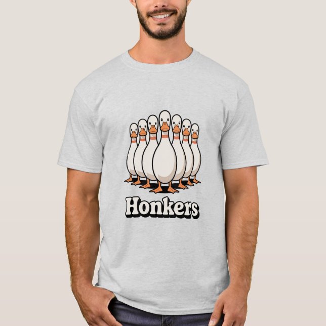 Hilarious Honkers Geese Funny Goose Meme T-Shirt (Front)