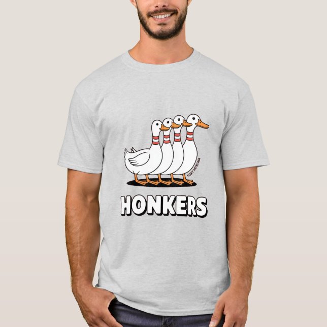 Hilarious Honkers Geese Funny Goose Meme T-Shirt (Front)
