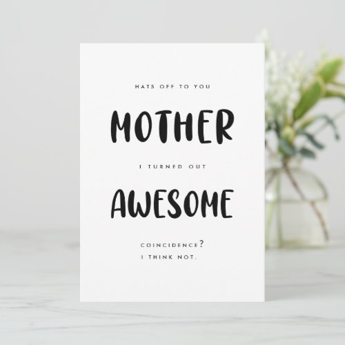 Hilarious Humor Funny Mothers Day Greetings Card