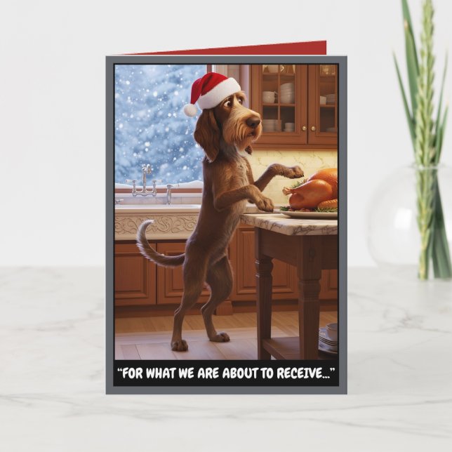 Hilarious Italian Spinone Christmas Card (Front)