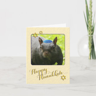 Hilarious Jewish Squirrel • Happy Hanukkah Holiday Card