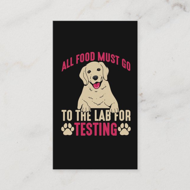 Hilarious Labrador Dog Owner Lab Paw Pet Gift Business Card (Front)