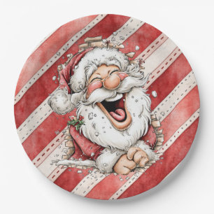 Hilarious Laughing Santa Claus Paper Plates