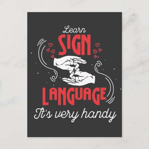 Hilarious Learn American Sign Language Humor Postcard