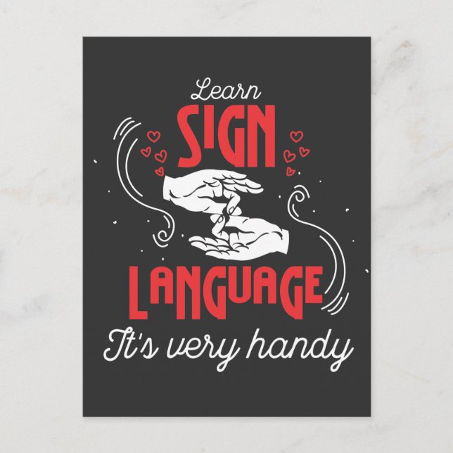 Hilarious Learn American Sign Language Humor Postcard (Front)
