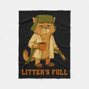 Hilarious Litter’s Full Funny Coffee Cat Lovers Ch Fleece Blanket