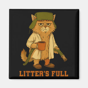 Hilarious Litter’s Full Funny Coffee Cat Lovers Ch Magnet