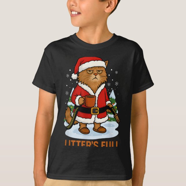 Hilarious Litter’s Full Funny Coffee Cat Lovers Ch T-Shirt (Front)