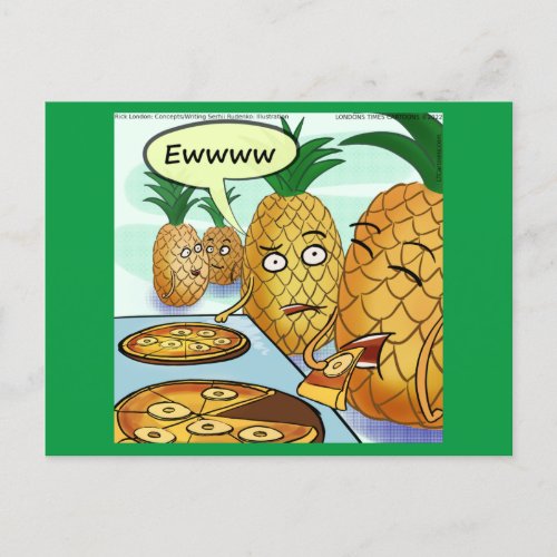 Hilarious LTCartoons Pineapple Pizza Postcard 