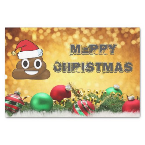 Hilarious Merry Christmas Emoji poop Tissue Paper