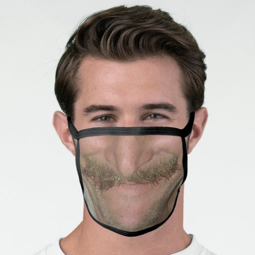 Hilarious Mustache Face Mouth Laughing Beard Funny Face Mask