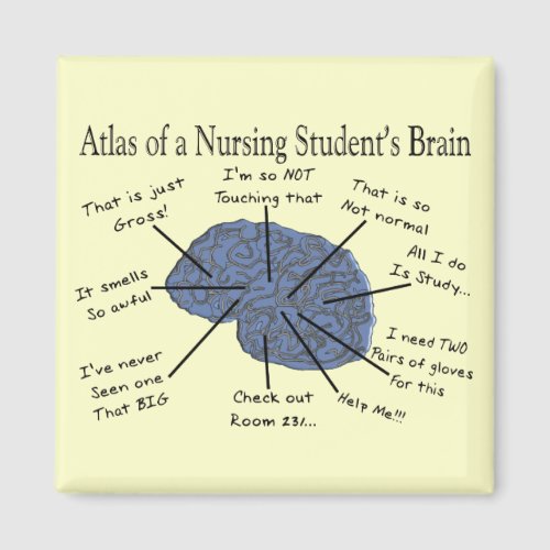 Hilarious Nursing Student Brain Gifts Magnet