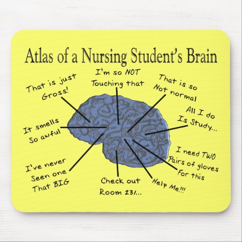 Hilarious Nursing Student Brain Gifts Mouse Pad